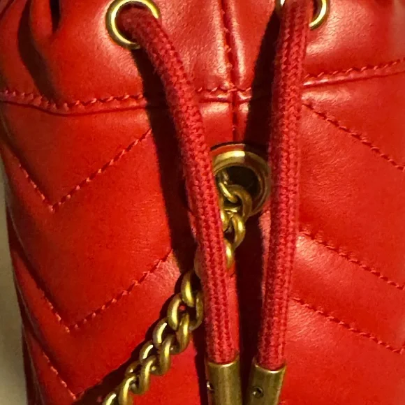 Gucci Women's Mini Gg Marmont Matelasse Calf Leather Bucket Bag - Picture 9 of 10